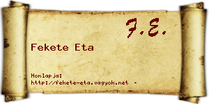 Fekete Eta névjegykártya